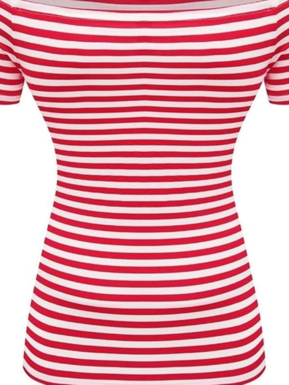 Red and White Fitted Short Sleeve Bodysuit